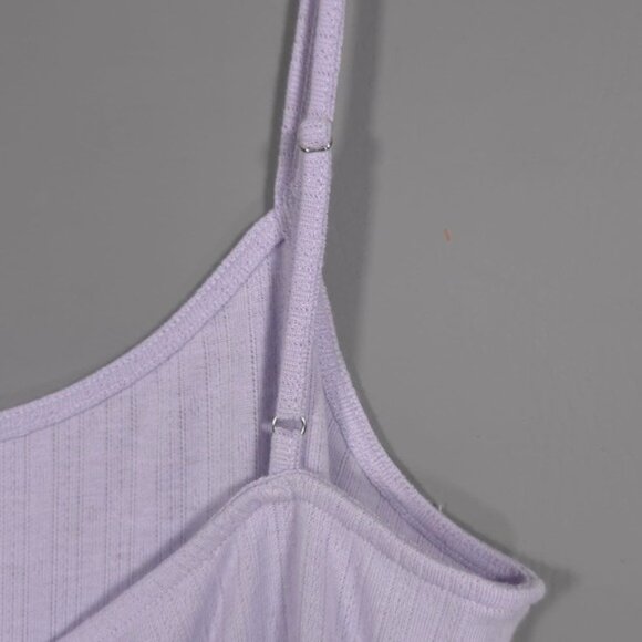 NWT Anthropologie Maxi Dress Sleeveless Pointelle Slip MEDIUM Lavender Back Slit - Picture 10 of 14